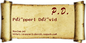 Pöpperl Dávid névjegykártya